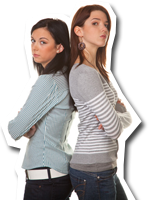 Photo of upset roommates.